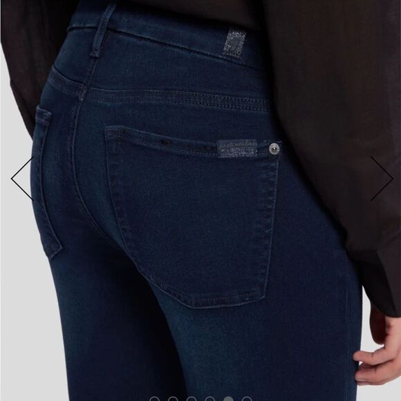 7 for all mankind Slim Illusion Luxe the Ankle Skinny Dark blue mid-rise size 26 - Picture 13 of 13